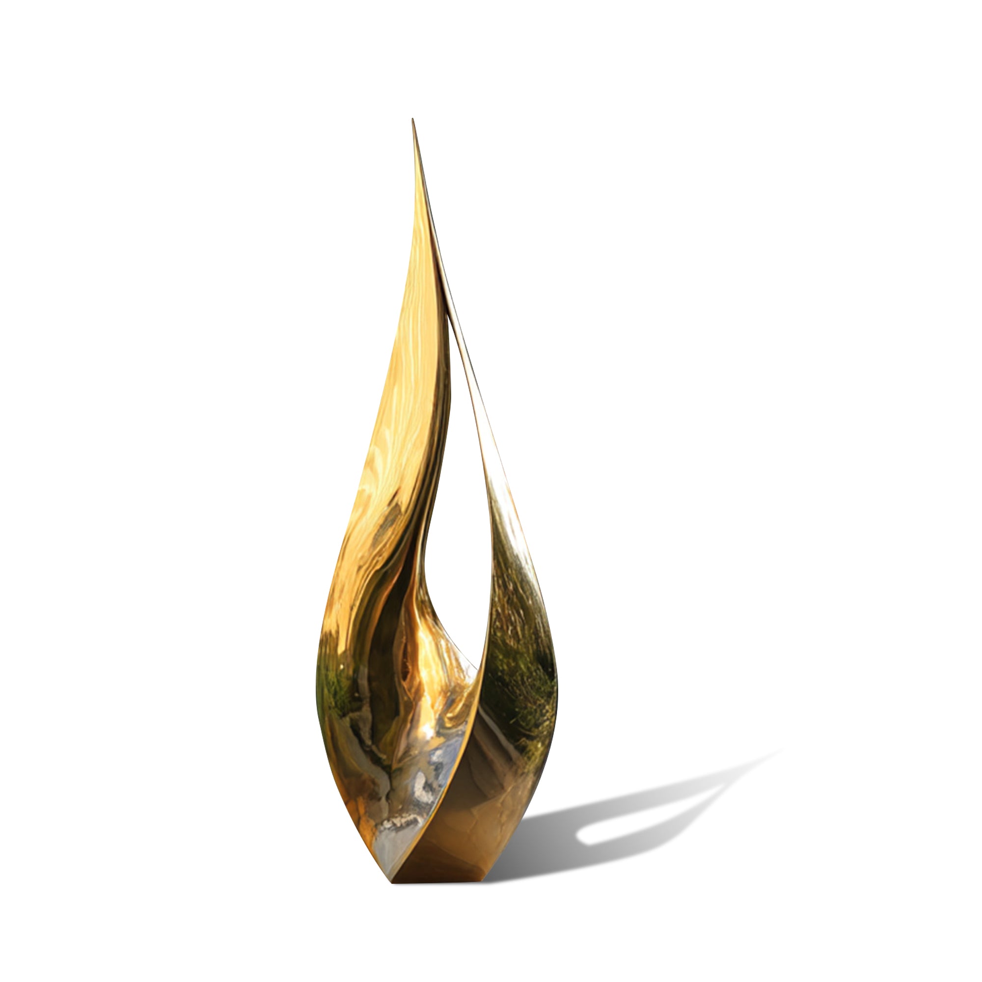 Gold decorative sculpture on a white background