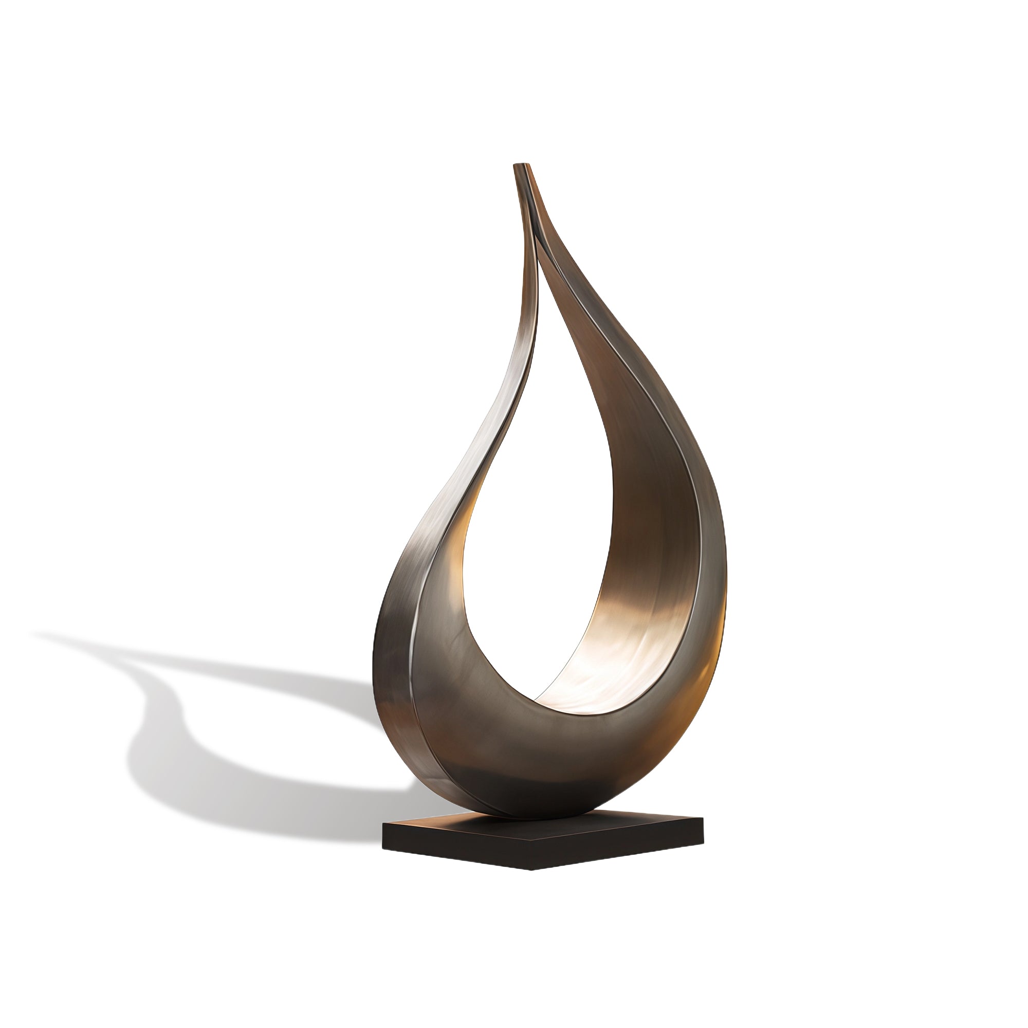 Decorative metal sculpture on a white background