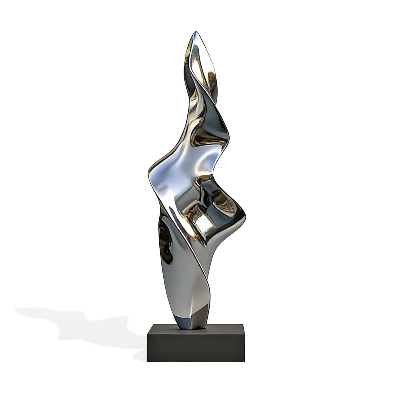 Abstract metal sculpture on a white background