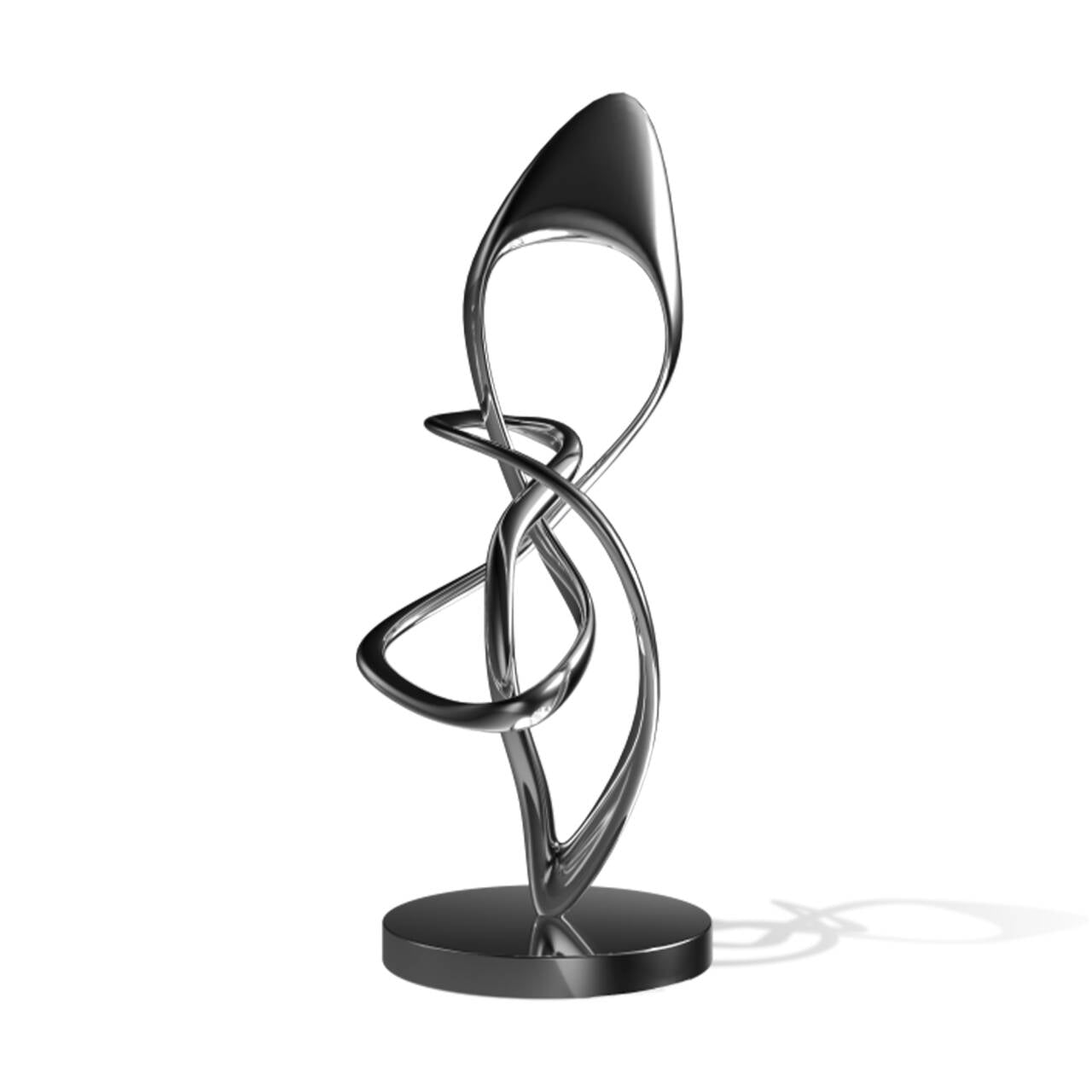 Abstract metal sculpture on a white background