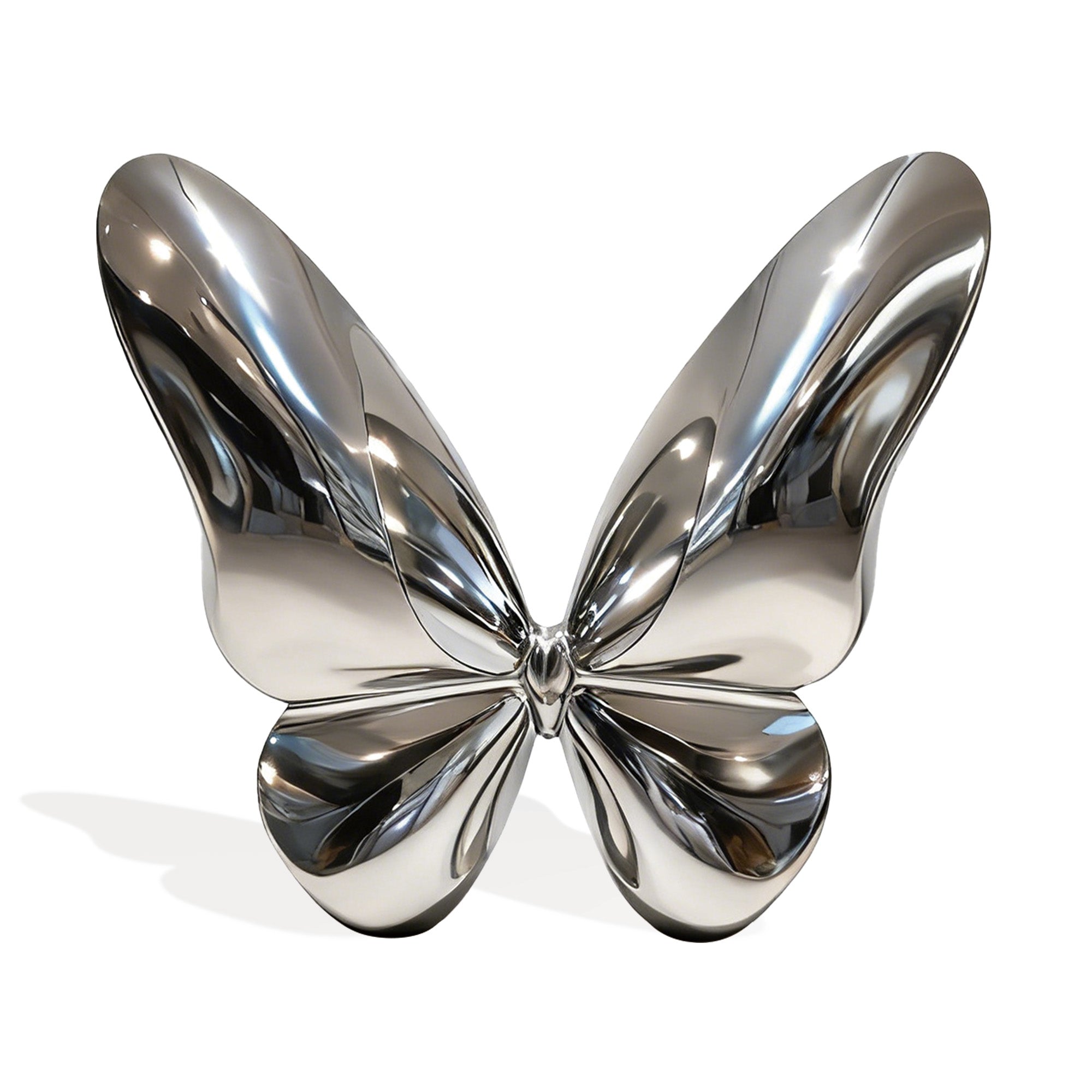 stainless steel butterfly sculpture butterfly sculpture on a white background