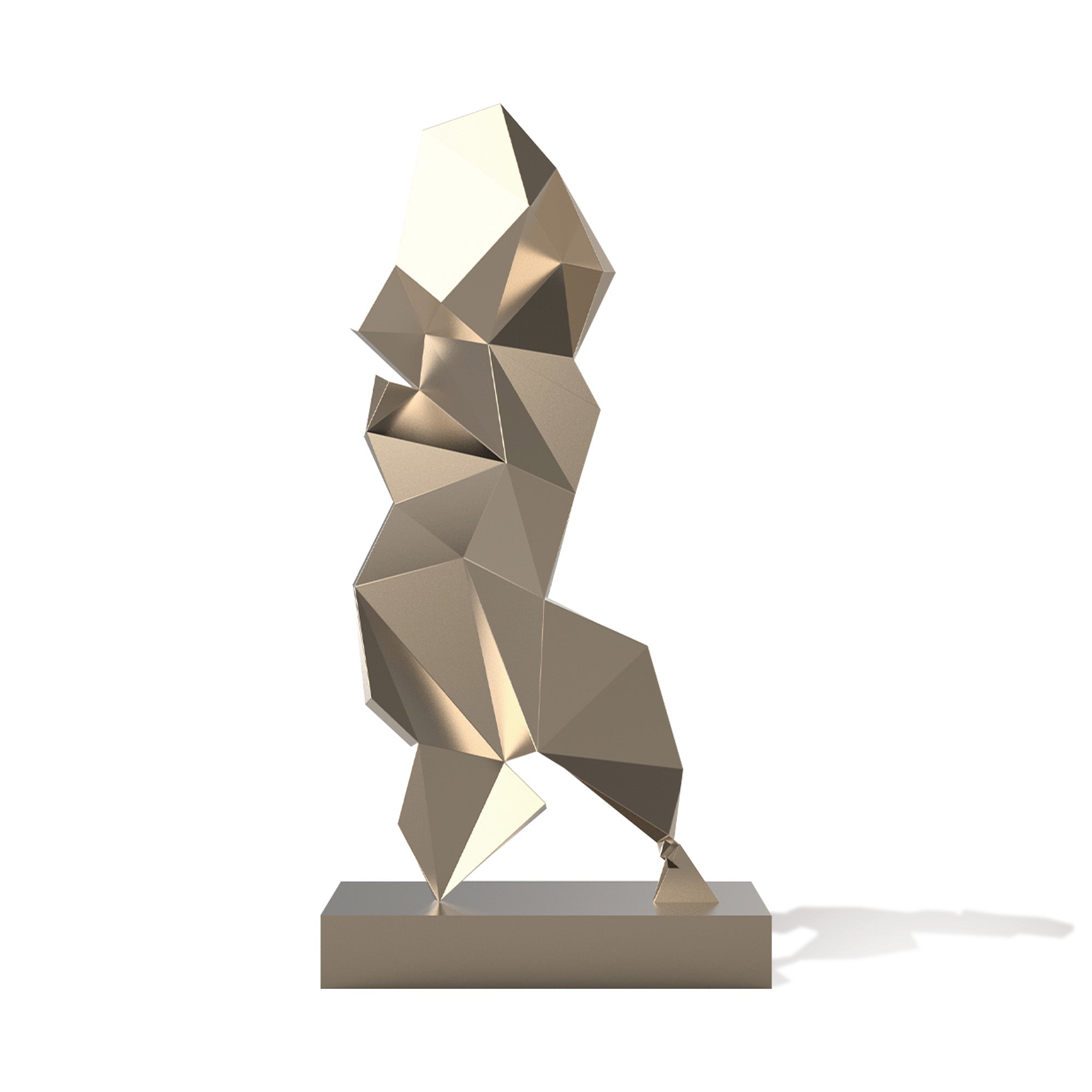 Modern abstract stainless steel sculpture, a perfect artwork for adding style and artistic flair to contemporary spaces.
