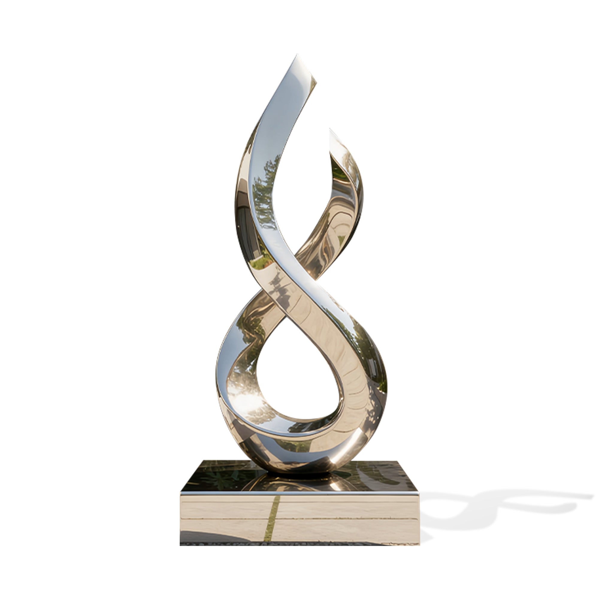 FINEST "Silent Dialogue” Sleek Stainless Steel Abstract Sculpture Modern Art for Gardens, Courtyards, and Contemporary Interiors FS-266