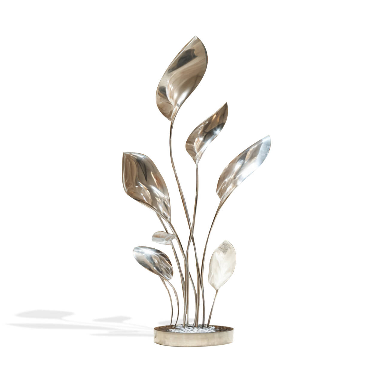 Serenity Flowing Leaf stainless steel Floor Sculpture