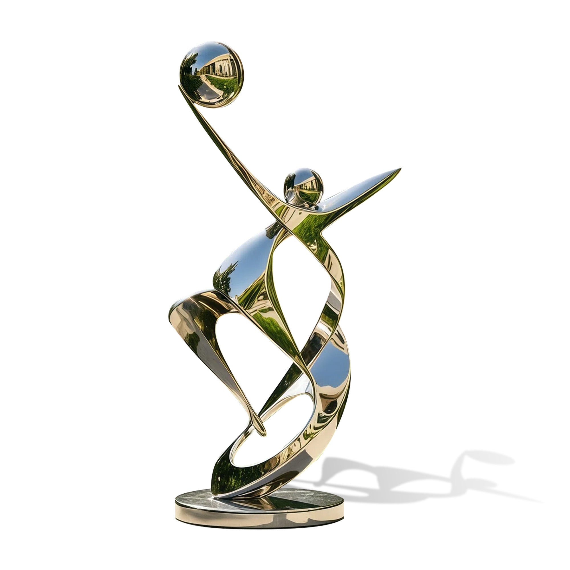 Momentum Arc Abstract Sculpture Stainless Steel Modern Garden Sculpture