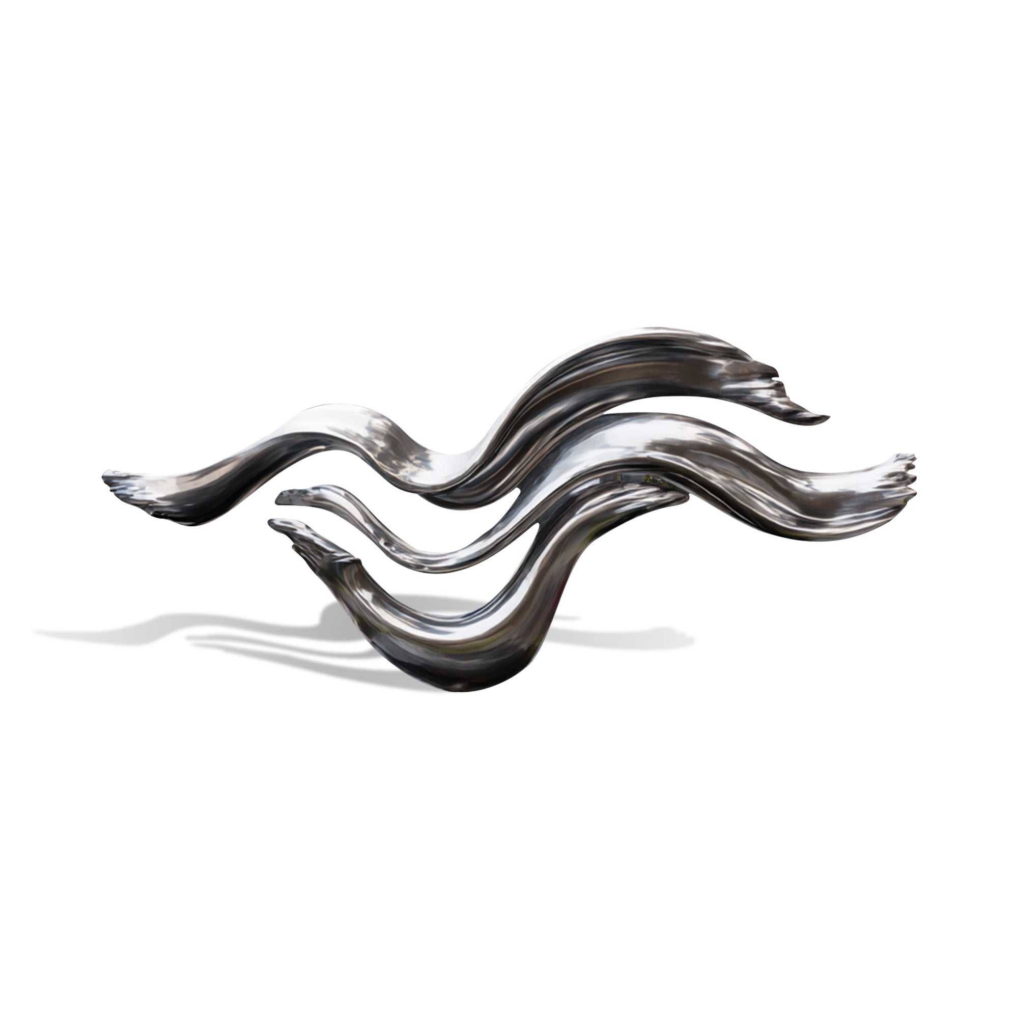 flowing wave stainless steel abstract sculpture 