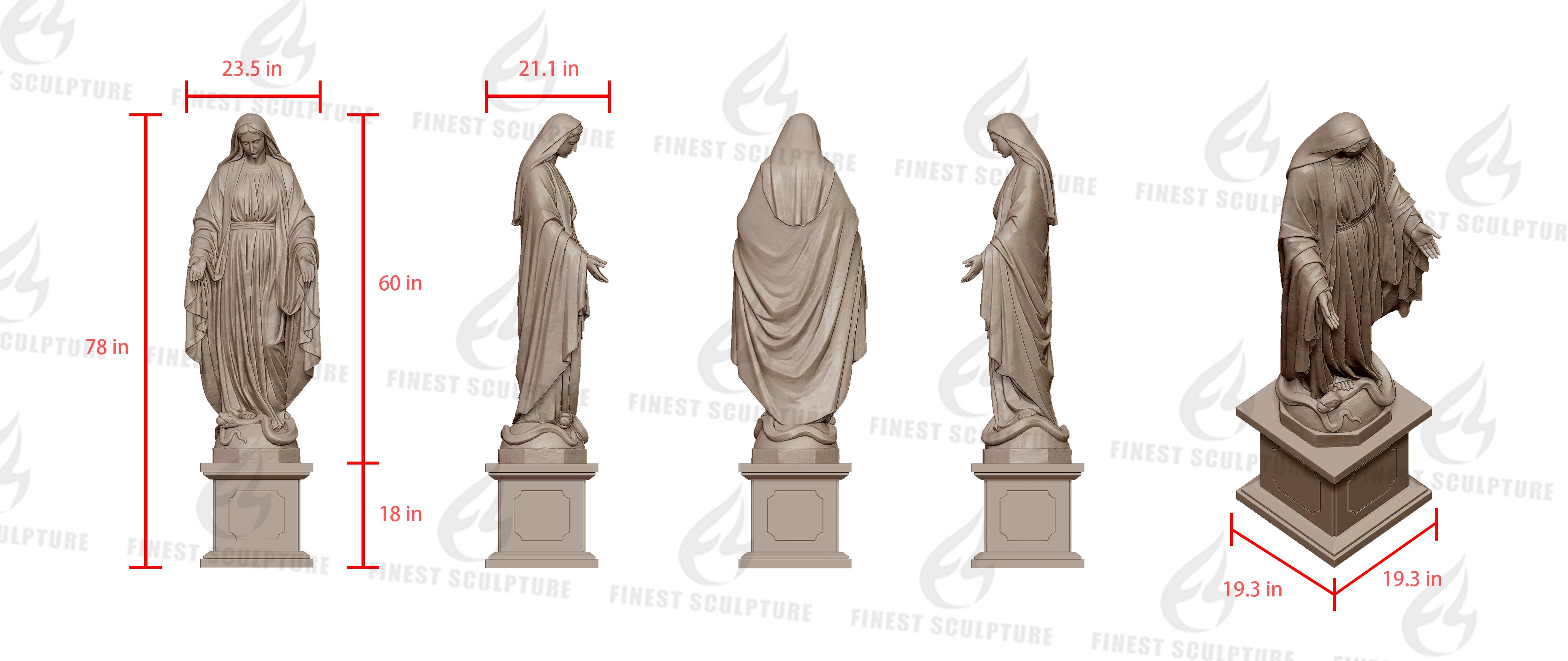 Custom Link for Sarah Jacobs of Custom Immaculate Conception Virgin Mary Marble Statue