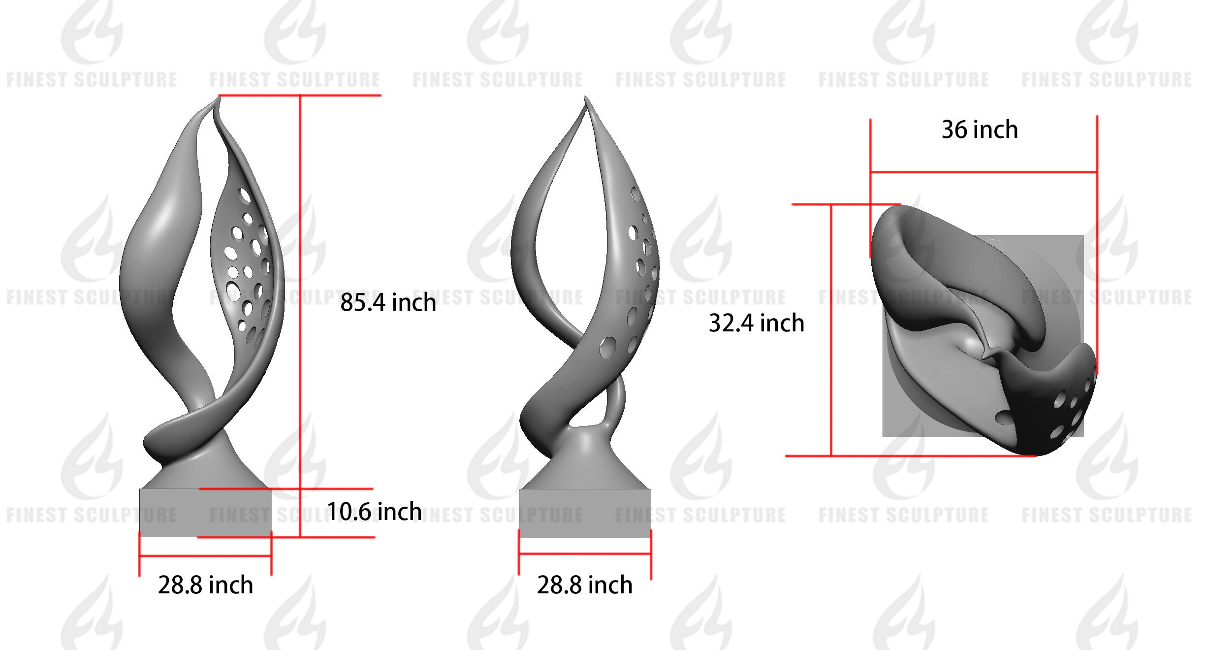 Custom Link for Rotchelle Sutherland of FINEST Stainless Steel Abstract Leaf Sculpture 96in Height