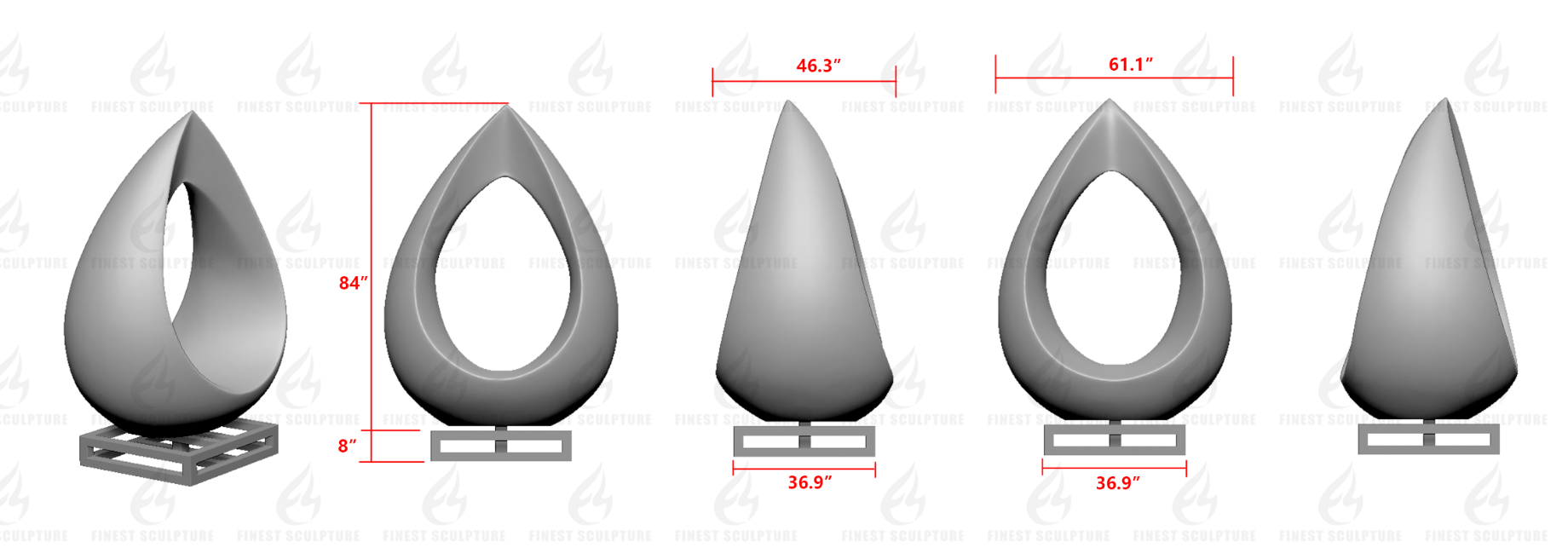 Custom Link for Donna Dicosola of Custom Stainless Steel Teardrop Abstract Sculpture