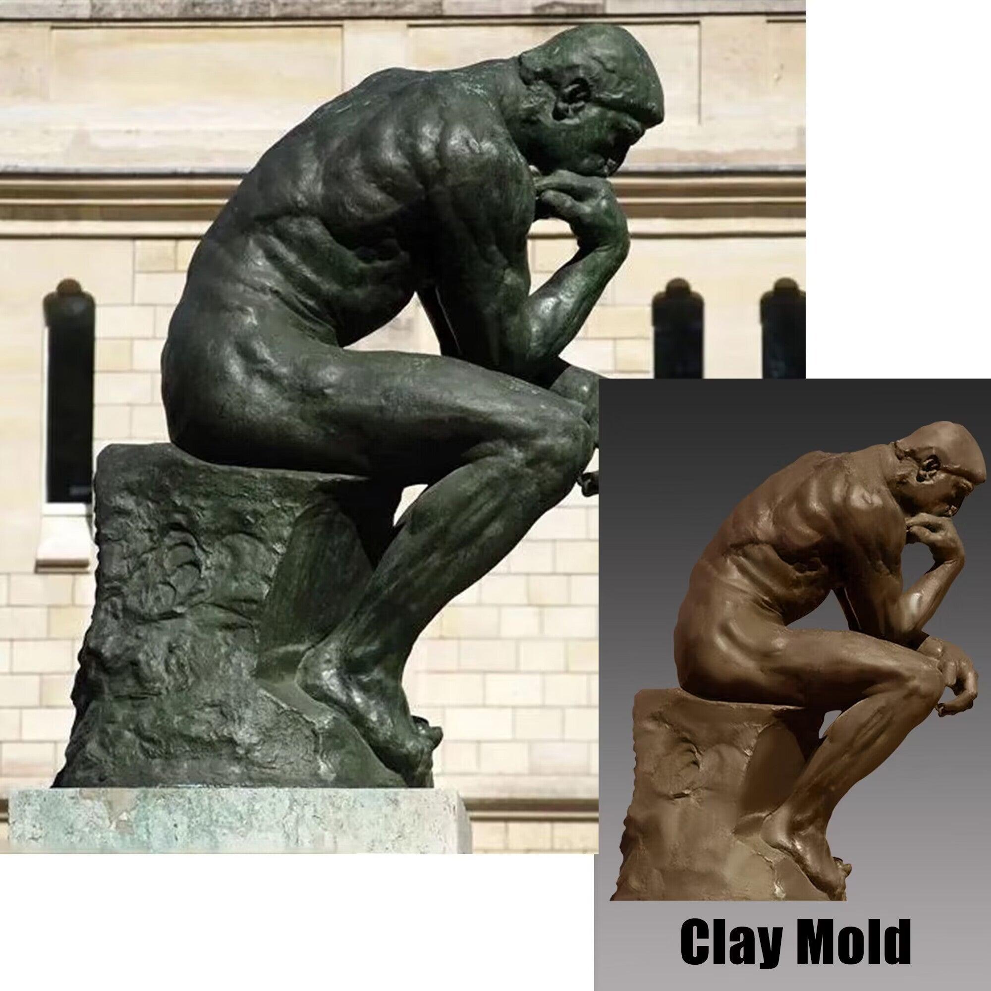 life size bronze statue the thinker statue and its 3d drawing