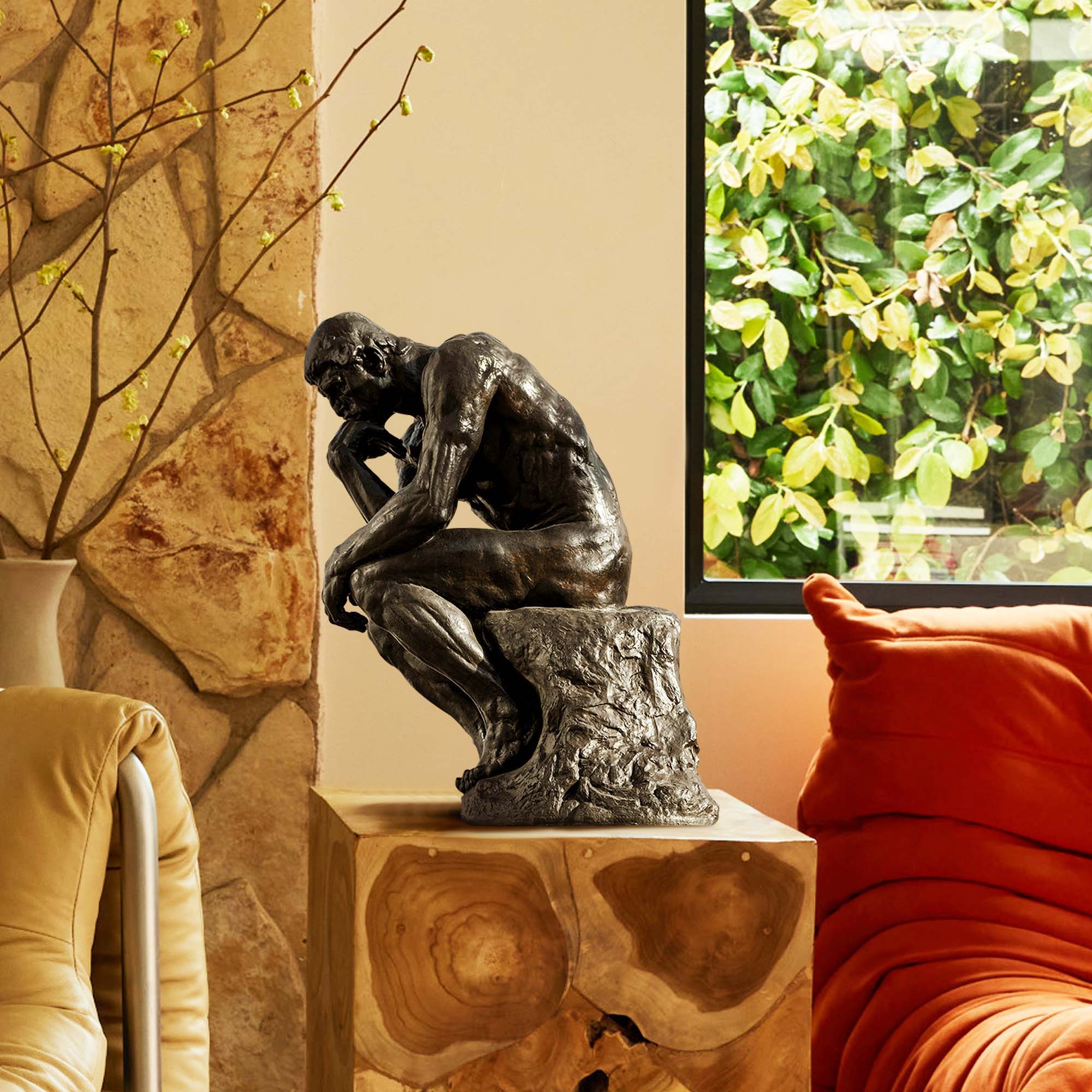 black bronze the thinker statue indoor decoration in living room