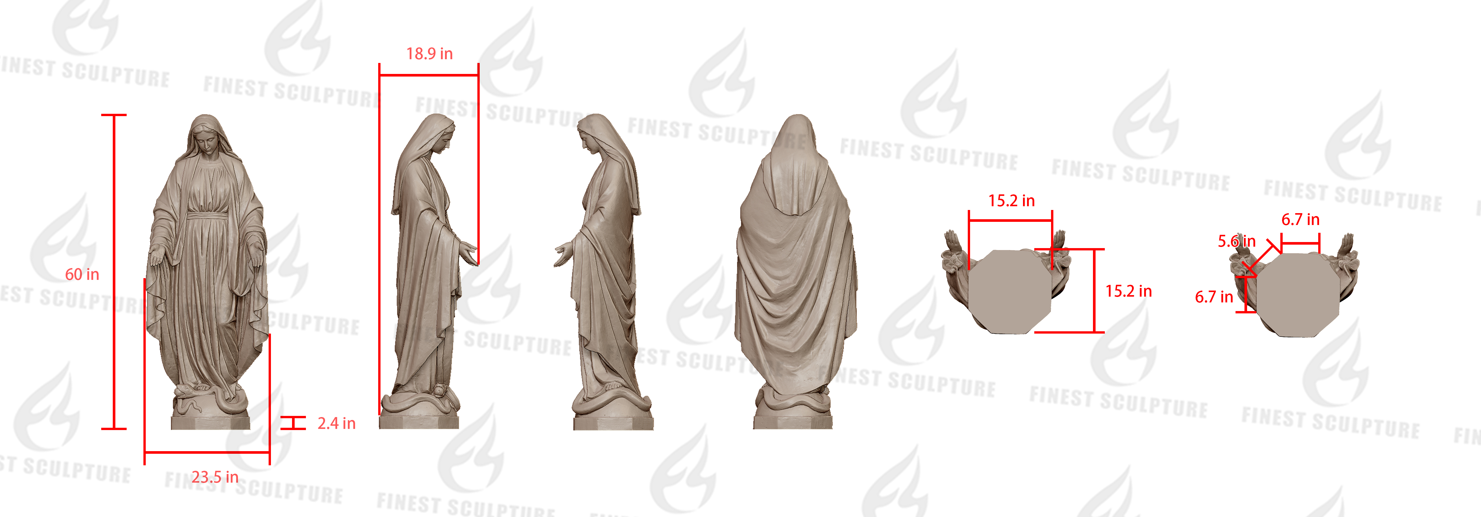 Custom Link for Vickie Masterson of Custom Marble Sculpture Immaculate Conception Virgin Mary Statue