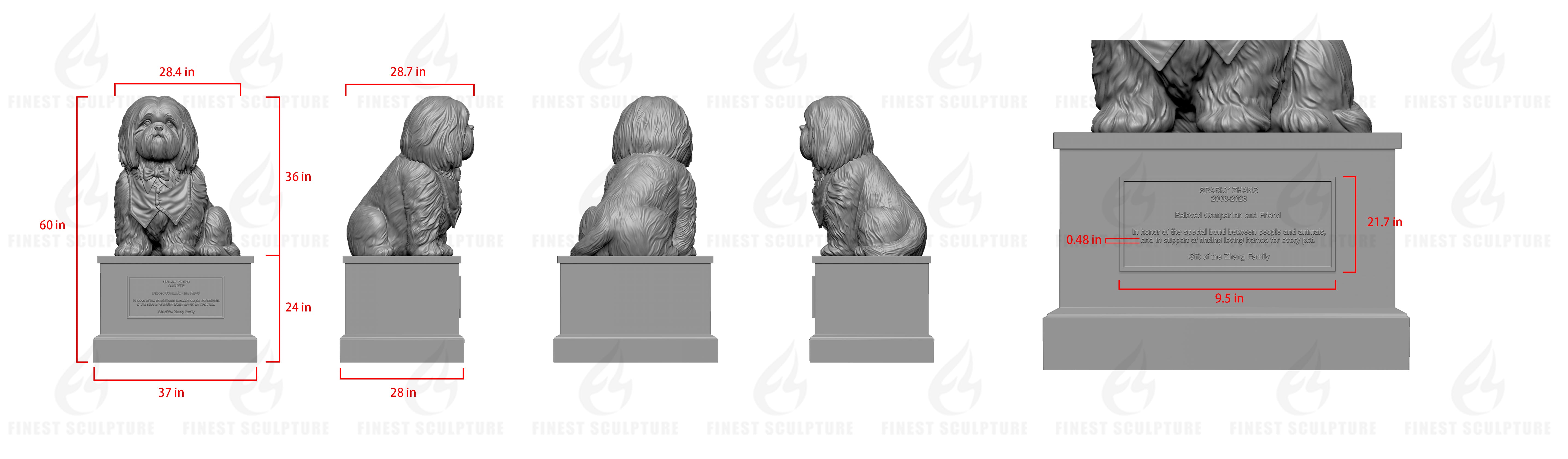 Custom Link for Aaron R Winters of  Bronze Dog Sculpture