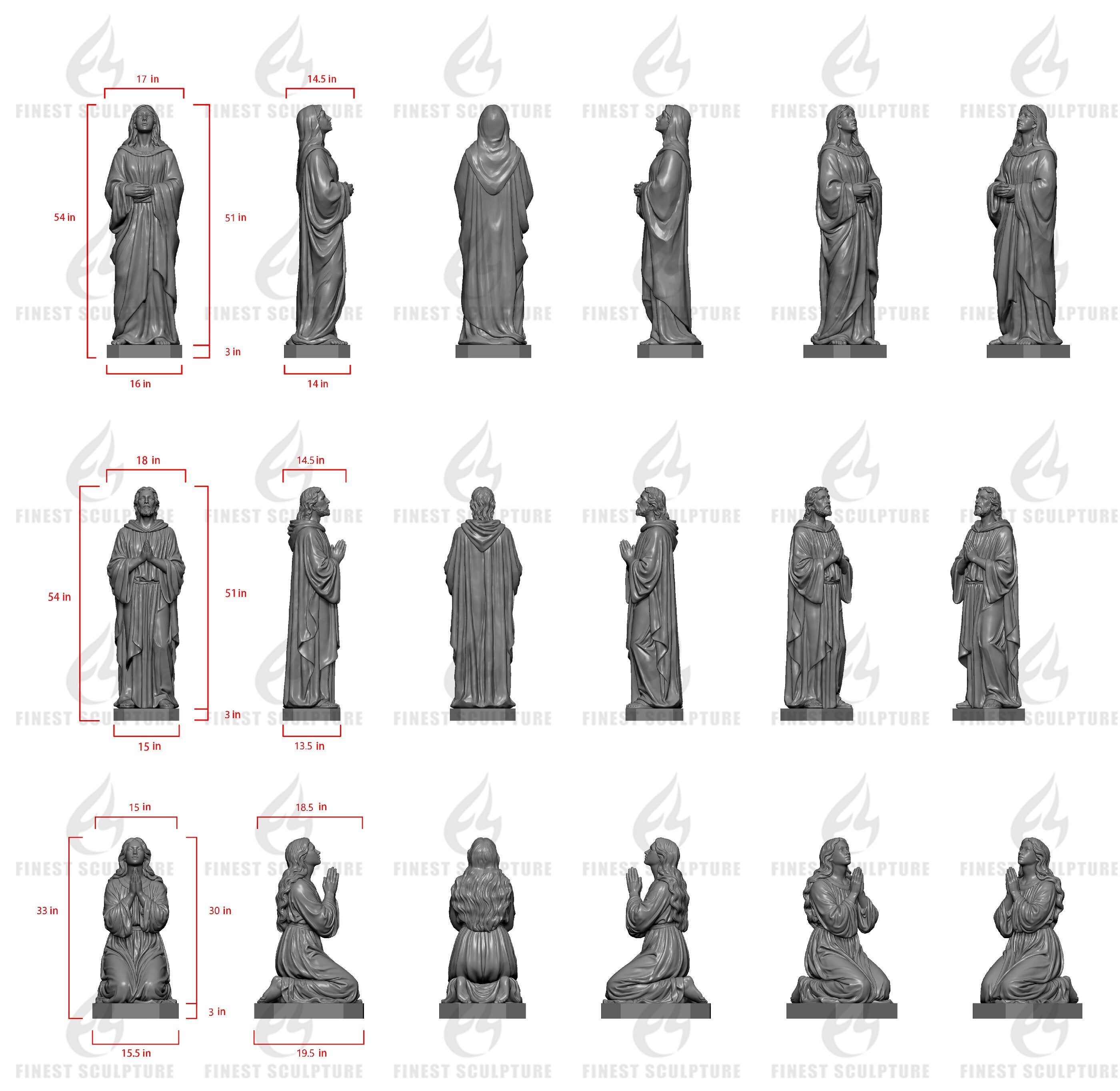 Custom Link for St. Ferdinand's Cemetery Council of Custom Marble Sculpture- 50% Deposit